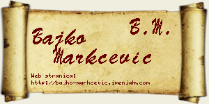 Bajko Markčević vizit kartica